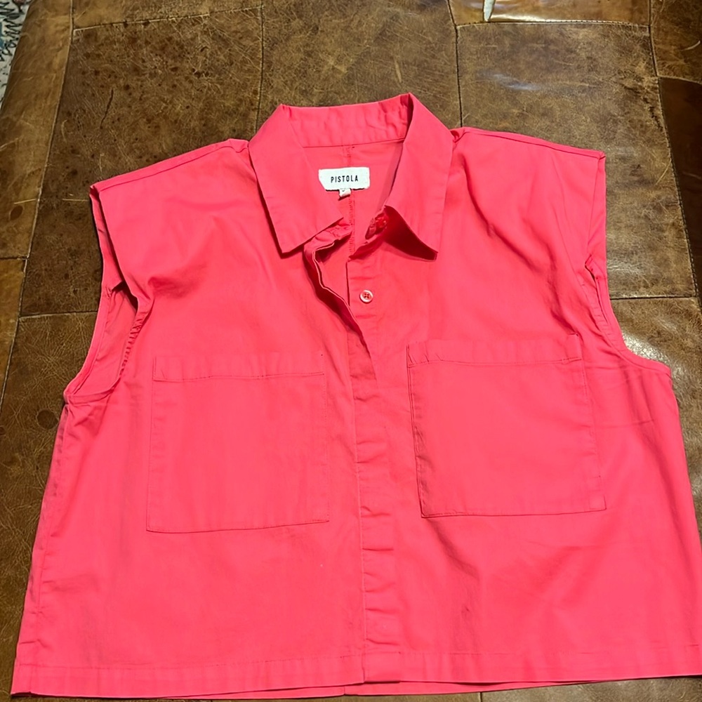 Pistola pink shirt button down top